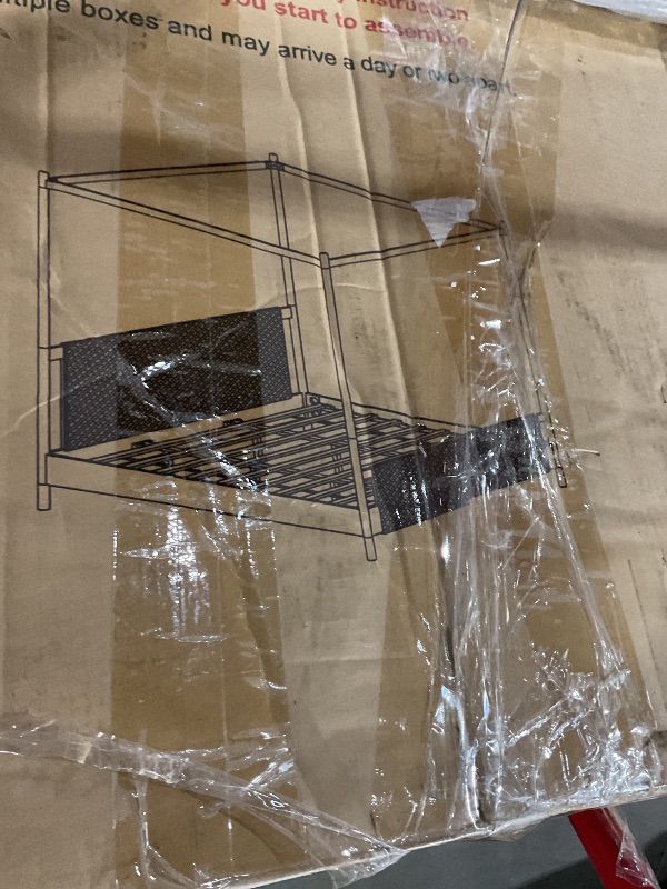 Photo 1 of **UNKNOWN IF MISSING PIECES**KISLOT Wood Bed Frame with Upholstered Headboard, Mid-Century Boucle Fabric Platform Modern Bed Mattress Foundation Noise-Free No Box Spring Needed Easy Assembly