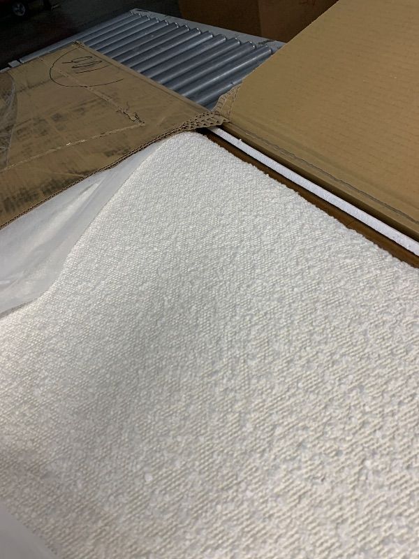 Photo 1 of **UNKNOWN IF MISSING PIECES**KISLOT Wood Bed Frame with Upholstered Headboard, Mid-Century Boucle Fabric Platform Modern Bed Mattress Foundation Noise-Free No Box Spring Needed Easy Assembly