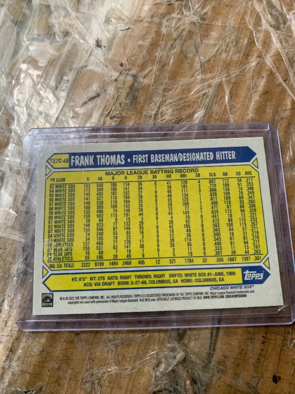 View 2 of Frank Thomas #T87C-45 2022 Topps Silver Pack 1987 Chrome