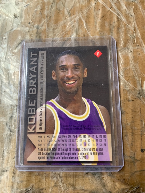 Photo 1 of Kobe Bryant #14 1997 Collector’s Edge