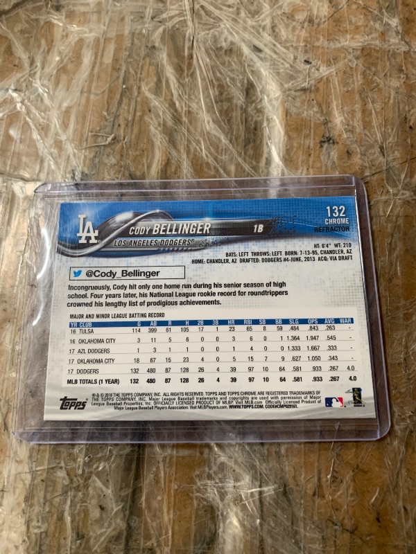 Photo 1 of Cody Bellinger [Purple Refractor] #132 2018 Topps Chrome 