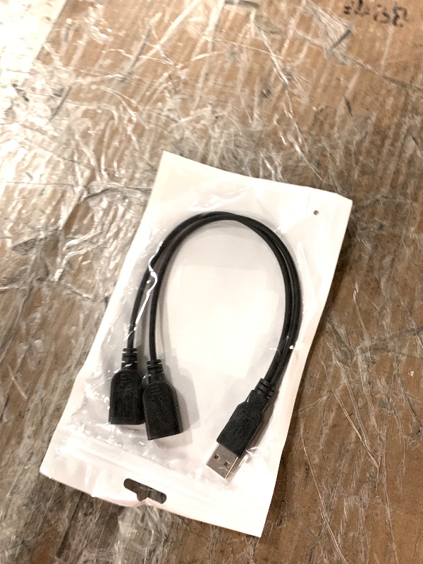 View 2 of ?2026 Upgraded? USB 2.0 A Male to 2 Dual USB Female Jack Y Splitter Hub Power Cord Extension Adapter Cable (Not Supporting CarPlay and Android Auto)