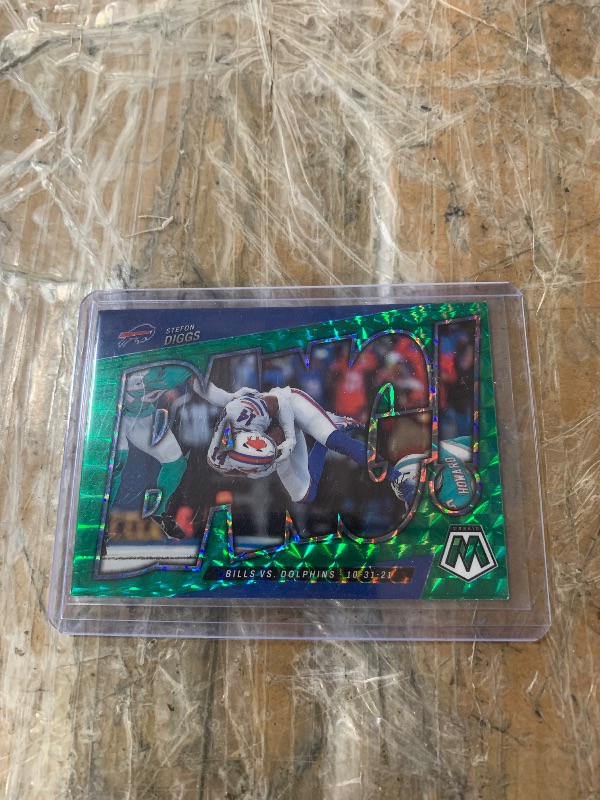 View 1 of Stefon Diggs [Green] #B-11 2022 Panini Mosaic Bang