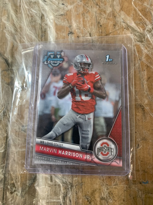 Photo 1 of 2023 Bowman University Chrome #100 - Marvin Harrison Jr. Arizona Cardinals 

