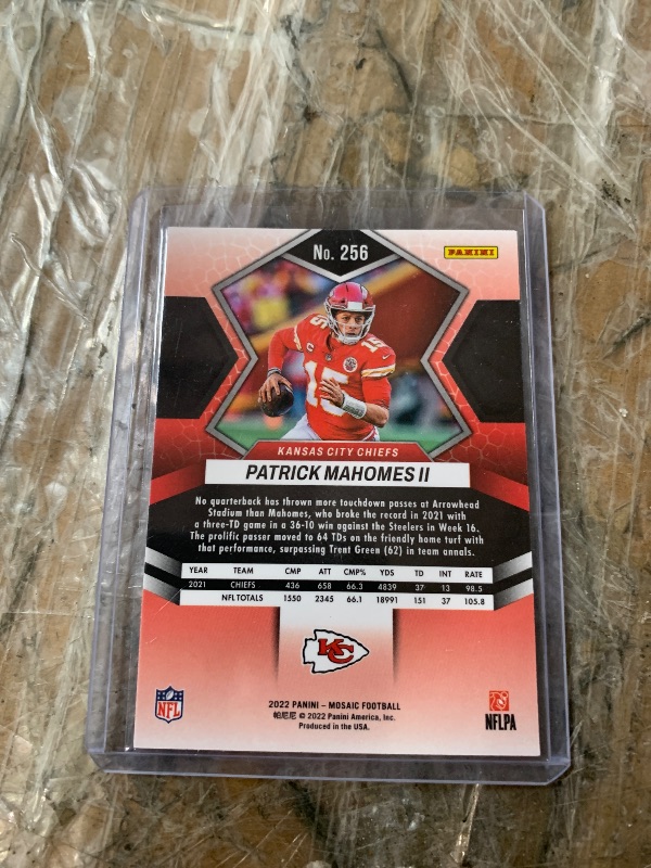 Photo 1 of 2022 Panini Mosaic National Pride Patrick Mahomes II #256 Kansas City Chiefs