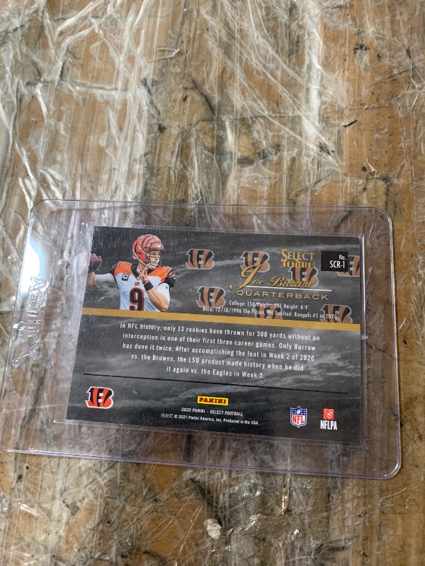 Photo 1 of 2020 Panini Selection #SCR-1 Joe Burrow Select Certified Rookies