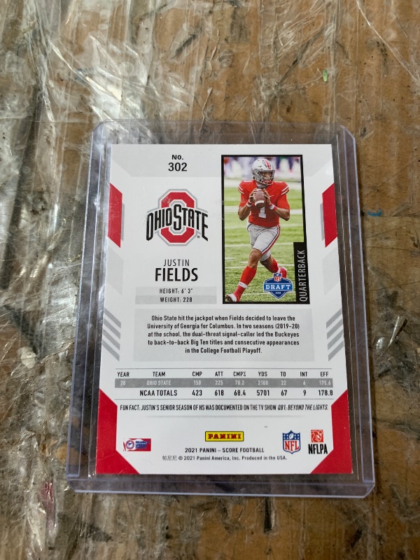 Photo 1 of Justin Fields #302 [Rookie] 2021 Panini Score Ohio State