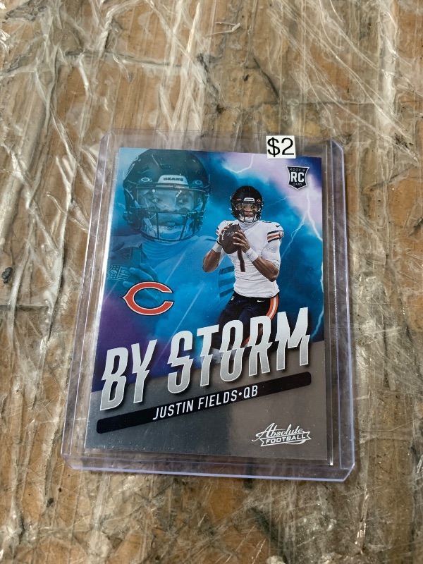 Photo 1 of Justin Fields #BST-8 [Rookie] 2021 Panini Absolute By Storm NFL Football Cards Chicago Bears