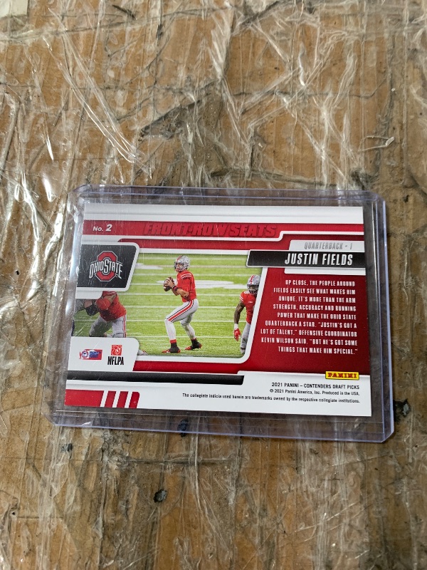 Photo 1 of Justin Fields #2 [Rookie] 2021 Panini Contenders Draft Picks Front Row Seats Ohio State