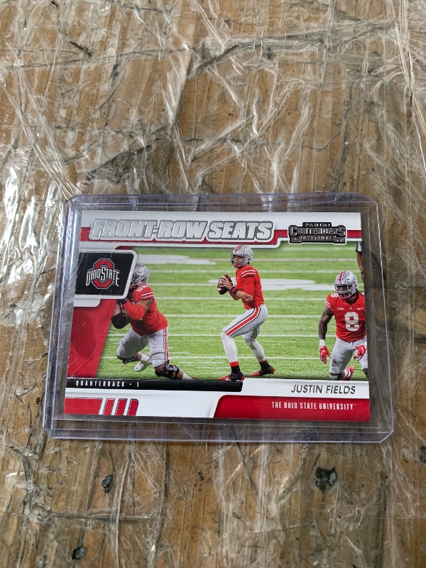 Photo 1 of Justin Fields #2 [Rookie] 2021 Panini Contenders Draft Picks Front Row Seats Ohio State