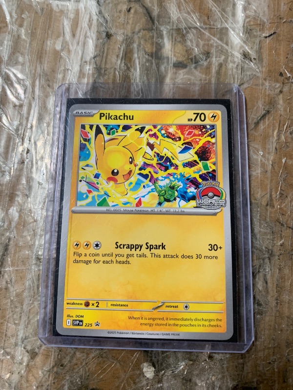 Photo 1 of [Stamped] Pikachu - 225 (World Championship 2025) 2025 Promo Card Pokémon Training Card