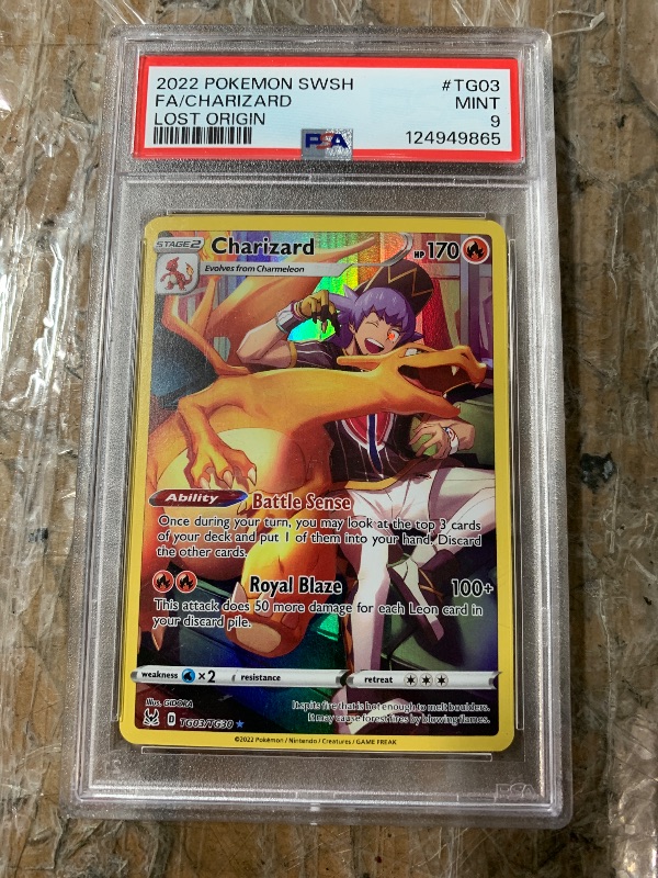 Photo 1 of  [PAA 9] 2022 Pokemon SWSH Lost Origin Charizard Trainer Gallery #TG03/TG30  Pokemon Training Card (Graded)