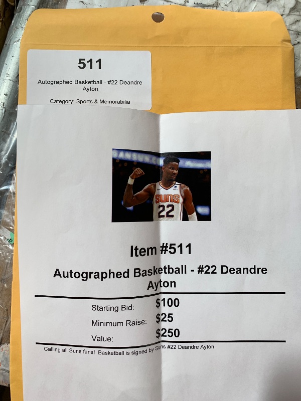 Photo 1 of [Signature] NBA Phoenix Suns Deandre Aston #22 Signed Authentic Official Wilson Basketball Arizona