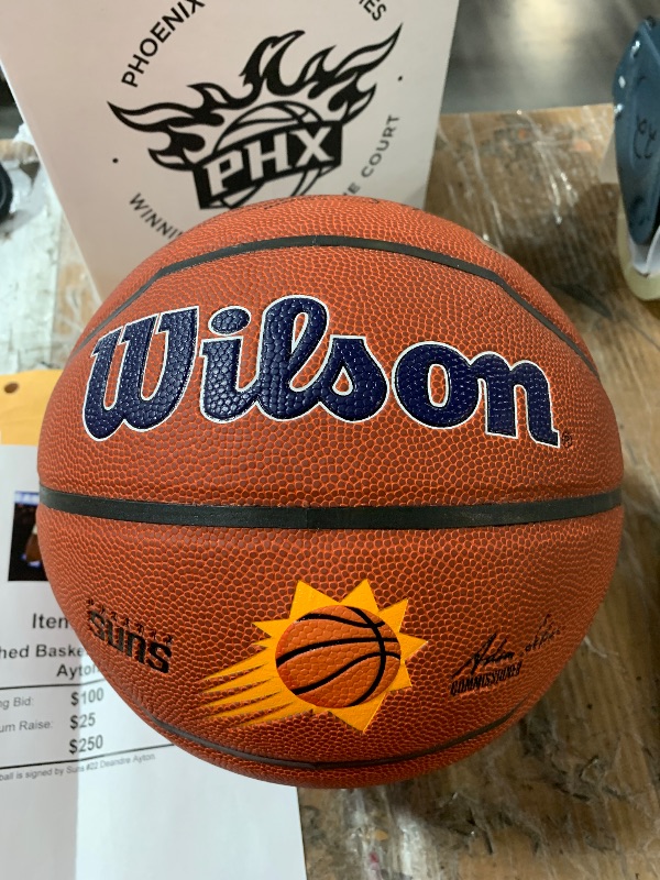 Photo 1 of [Signature] NBA Phoenix Suns Deandre Aston #22 Signed Authentic Official Wilson Basketball Arizona