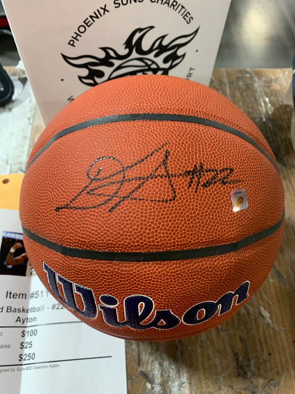 Photo 1 of [Signature] NBA Phoenix Suns Deandre Aston #22 Signed Authentic Official Wilson Basketball Arizona