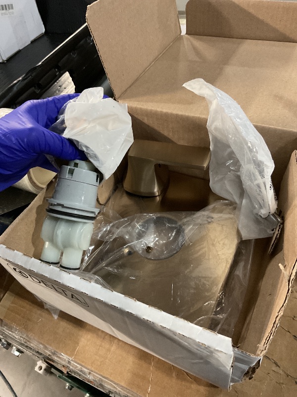 Photo 1 of ***MISSING PARTS***'Delta Velum 14 Series Shower Faucet Set, Brushed Gold Shower Head and Handle Set, Valve Trim Kit, Champagne Bronze T14237-CZ (Valve Not Included)