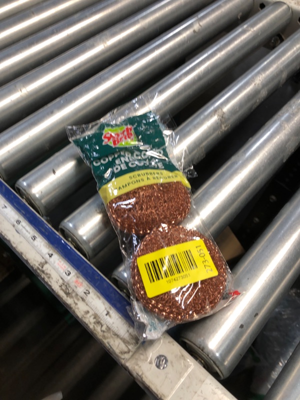 Photo 1 of *** Missing One*** Scotch-Brite Copper Coated Scrubbers, Scouring Pads for Cleaning Tough Baked-On Messes, Metal Scrubbers for Cleaning Dishes, 3 Scrub Pads