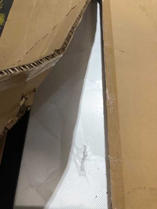 Photo 1 of ***DAMAGED - SEE NOTES/PICTURES***TRUCK/TRAILER PICKUP ONLY*** BARNSMITH 60x80" Sliding Closet Door, 3-Panels Preassembled Frosted Glass Door Panel with Hardware Kits & Matching Fascia, MDF Covered with Water-Proof & Anti-Scratch PVC Surface, Black
