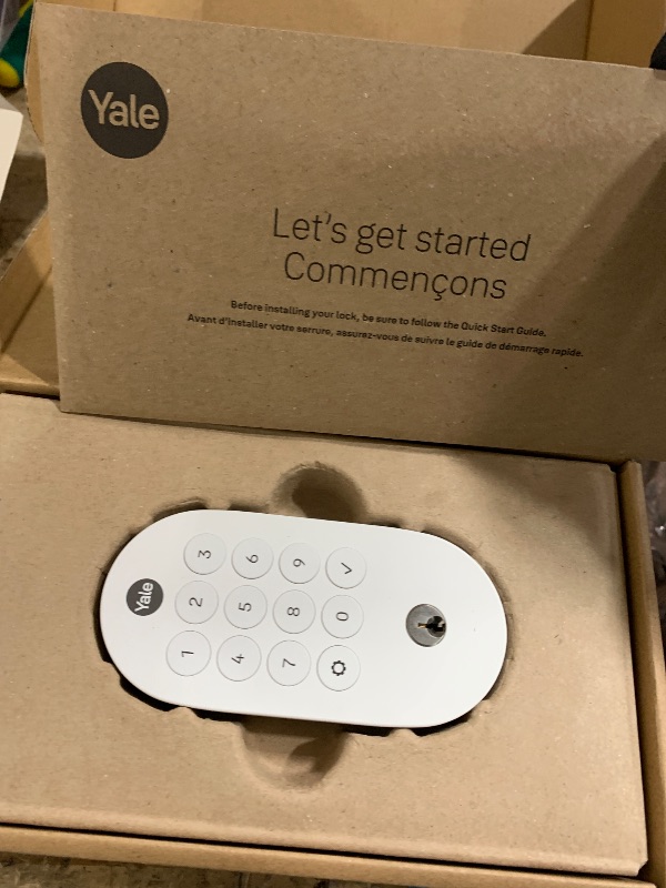 View 3 of Yale Snow Keyed Deadbolt Smart Lock with Google Matter, YRD510-MT1-SNW