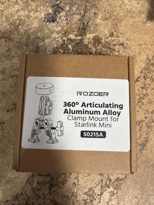 Photo 1 of [2025 New Version] ROZOER Clamp Mount for Starlink Mini - 360 Degree All Metal Aluminum Alloy, Square and Round Tube RV Ladder Pole Mount, Adjustable for RV/Yacht/Guardrails