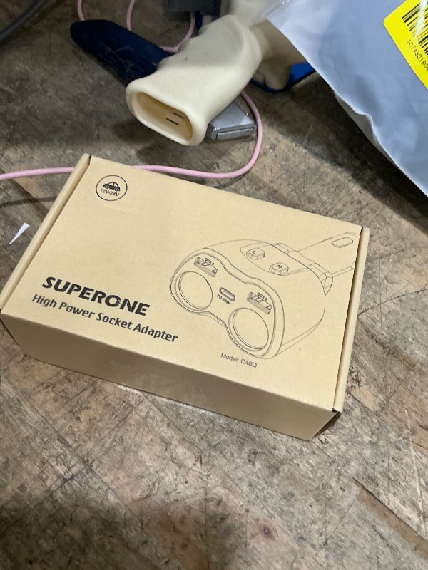 Photo 1 of [2026 Upgraded] Cigarette Lighter Splitter, SUPERONE 180W 2-Socket Cigarette Lighter Adapter with Dual QC3.0 and 20W PD USB C Car Charger Splitter for GPS/Dash Cam/Laptop/iPad/iPhone 17/16/15/14/13/12