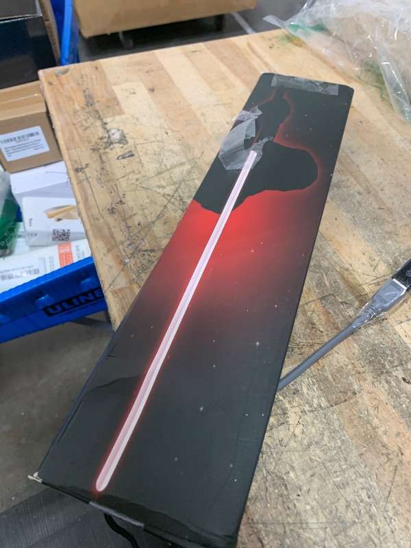 Photo 1 of **NO BATTERIES TO TEST FUNCTION** Juxaxia Lightsaber 2 Pack - Metal Hilt Dueling Light Sword with Connector (2-in-1), 20 RGB Colors & 3 Sound Modes, Rechargeable Cosplay Toy for Kids & Adults Gift, Halloween Christmas (24 in,Black)