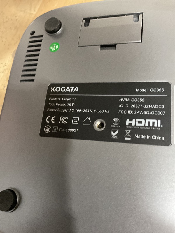 Photo 1 of [Short Throw/Built in Apps] Projector 4K with WiFi and Bluetooth, 2000ANSI TOF Auto Focus Keystone Smart Projector for Dolby Audio Home Theater Movie, Kogata Outdoor Projector Portable Ceiling Gray