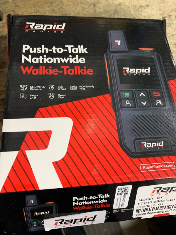 Photo 1 of *MISSING ONE RADIO**
Rapid Radios Nationwide LTE Walkie-Talkie - Two-Way Radio - Unlimited Range POC Two Way Radios Set