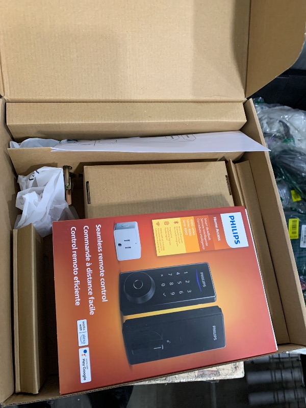 Photo 1 of **PARTS ONLY** Philips Wi-Fi Smart Lock with Handle, Keyless Entry Keypad Door Lock with Handle, Front Door Deadbolt Set with WiFi Gateway, App Control, Fingerprint Unlock, PIN Code Unlock, Auto Locking