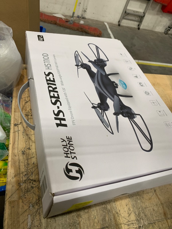 Photo 1 of **NO BATTERIES TO TEST FUNCTION** Holy Stone HS110D FPV RC Drone With 1080P HD Camera Live Video 120 Wide Angle WiFi Quadcopter With Gravity Sensor, Voice Control, Gesture Control, Altitude Hold, Headless Mode, 3D Flip RTF 2 Batteries