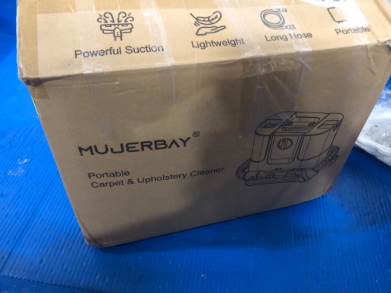 Photo 1 of **FOR PARTS ONLY** MUJERBAY UltraHeat Carpet Cleaner, Heating & Powerful Upholstery Cleaner Machine,Portable Spot with 360°Wheels, 1.8-inch Deep Stain Warm Rug Cleaner for Car, Stairs, Couches. Black