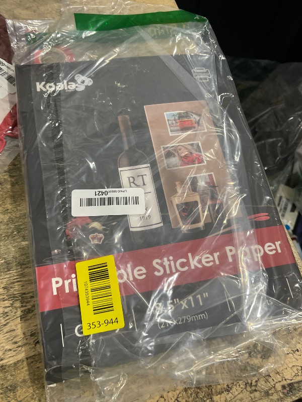Photo 1 of (50 Sheets) Koala Glossy Sticker Paper for Inkjet Printer, Printable Sticker Paper White, 8.5x11 Inch Self-Adhesive Photo Sticker Printer Paper
