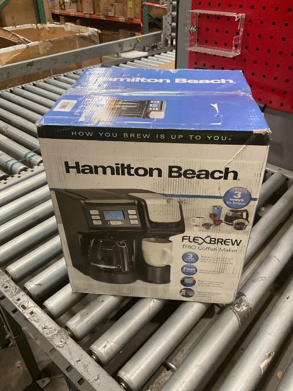 Photo 1 of ***HEAVILY USED***
Hamilton Beach FlexBrew Trio 2-Way Coffee Maker, Compatible with K-Cup Pods or Grounds, Combo, Single Serve & Full 12c Pot, Black - Fast Brewing (49902)
