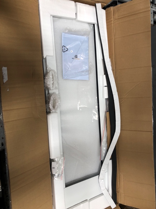 View 3 of [Petoasis] Dog Door for Sliding Glass Door,Upgrade Magnetic 3 Flap Extreme Weather Doggy Door,Fit 76-3/8" ~ 80-5/8" Sliding Door Dog Door Insert,Pet Door for Sliding Glass Door Insert(M)
