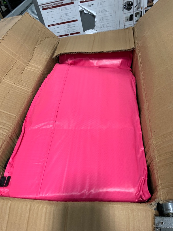 Photo 1 of *HOT PINK* LANGXUN Universal Trampoline Repalcement Safety Pad, 8ft 10ft 12ft 14ft 15ft 16ft Waterproof Surround Spring Foam Cover for Round Frame (Pink, 15ft)