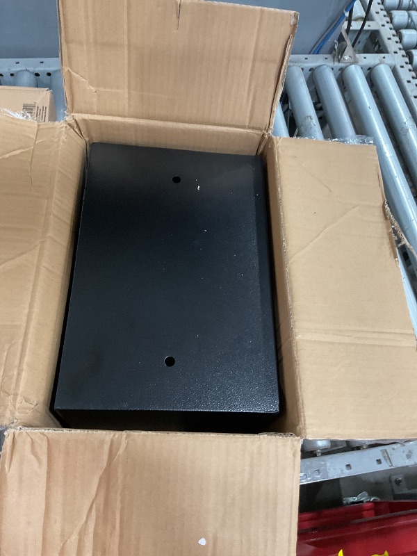 Photo 1 of 1.3 Cubic Feet Fireproof Safe Box with Key Lock, Hidden Steel Security Box with Removable Shelf for Cash, Jewelry, Passports and Medications, Personal Safes for Home/Office, 9.84"D x 13.78"W x 9.84"H