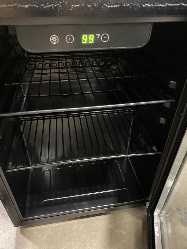 Photo 1 of **POWERS ON BUT UNSURE IF COOLS** Electactic 68 Cans Beverage Refrigerator Cooler, 1.7 cu.ft Mini Fridge Glass Door Drink Cooler for Beer, Soda,Wine, Digital Temperature Control for Home Office Bar1074374645