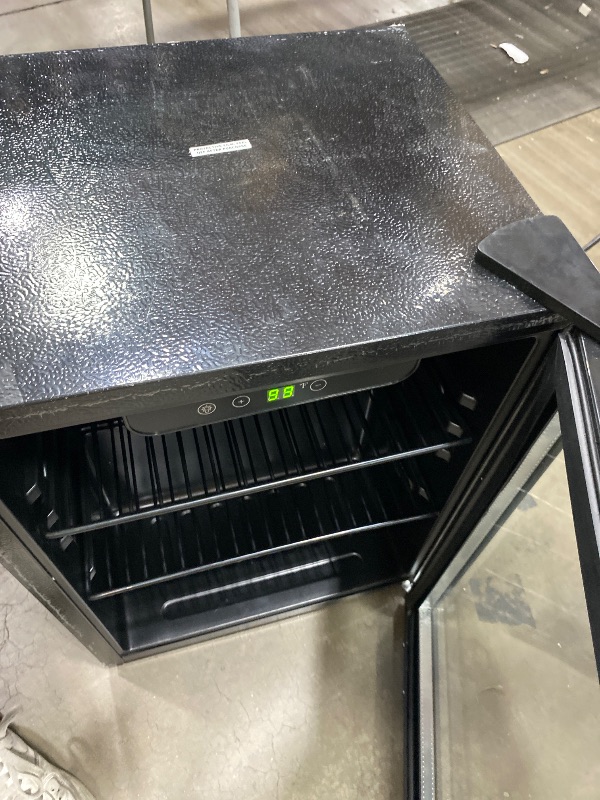 Photo 1 of **POWERS ON BUT UNSURE IF COOLS** Electactic 68 Cans Beverage Refrigerator Cooler, 1.7 cu.ft Mini Fridge Glass Door Drink Cooler for Beer, Soda,Wine, Digital Temperature Control for Home Office Bar1074374645