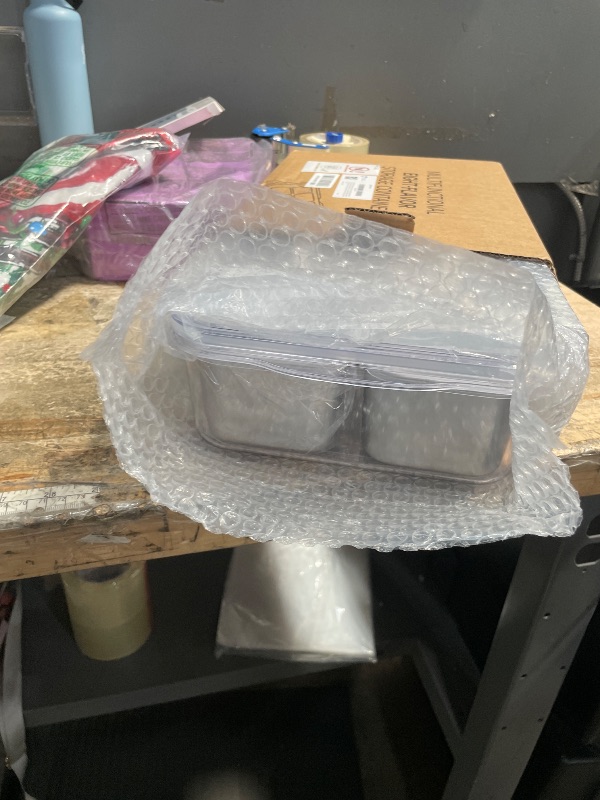 Photo 1 of ****LARGER CONTAINER BROKEN , ALL TINY ONES GOOD CONDTION **** Snackle Box Container, 304 Stainless Steel Divided Serving Tray with Lid and Handle, Portable 8 Compartments Veggie Tray for Fruits,Veggies,Nuts &Candy, Dishwasher Safe for Travel,Picnic,Beach