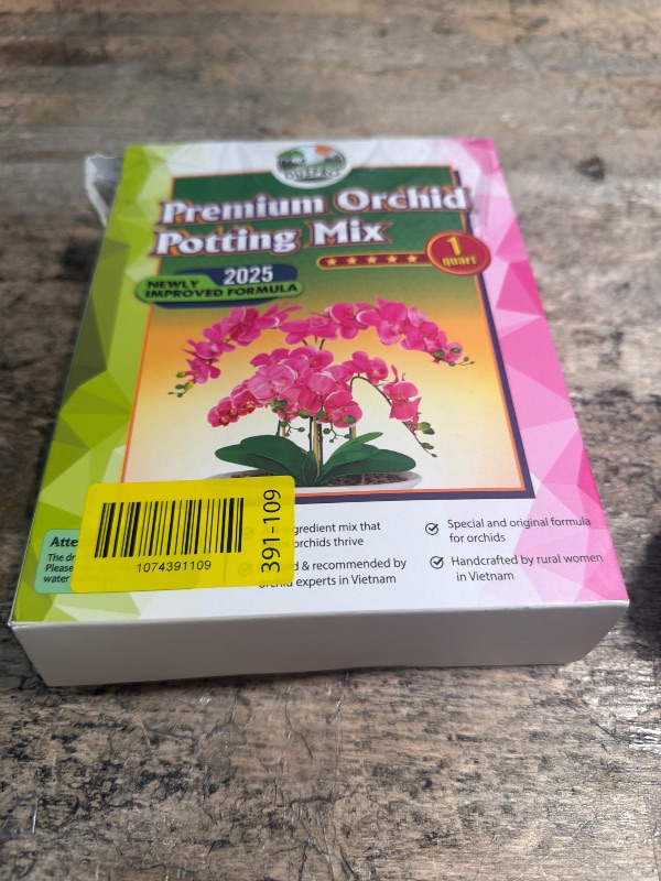 Photo 1 of [Upgraded] DUSPRO Orchid Potting Mix for Repotting with Forest Moss, Pine Bark, Perlite & Pumice, Orchid Bark Potting Mix, Orchid Repotting Soil, Drainage Indoor Potting, Orchid Pot Not Included,1 QRT