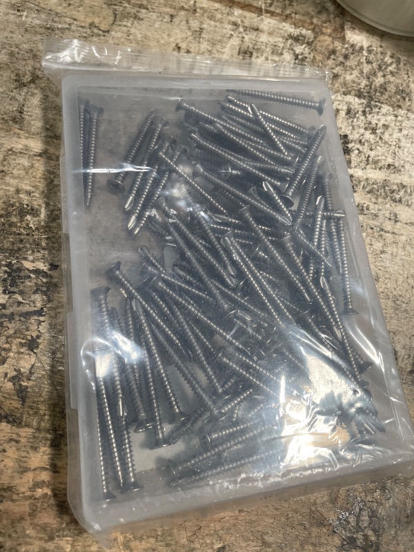 Photo 1 of #8 x 1-3/4" (100 Pack) Flat Head Sheet Metal Screws Self-Tapping Screw Phillips Head Self Drilling Screws, 410 Stainless Steel