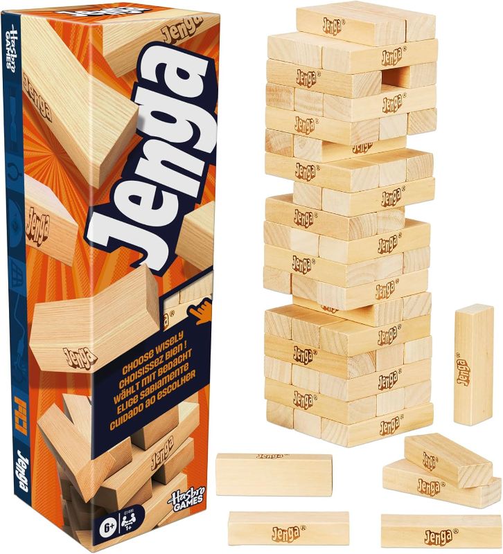 Photo 1 of **RETAIL PRICE IS ACTUALLY $14**Official Hasbro Games Jenga Game | Digital Die for 6 More Ways to Play | Original Wood Block Game | Stacking Tower | Ages 6+ | 1+ Players | Party Games