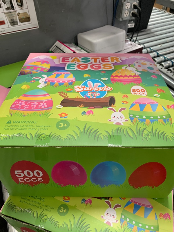 Photo 1 of [12 Surprise Golden Eggs] 500 Pack 2.3 Inch Plastic Easter Eggs, Empty Easter Eggs Fillable, Bright Colors Plastic Eggs Bulks for Easter Hunt, Easter Party Favor, Basket Stuffers Fillers