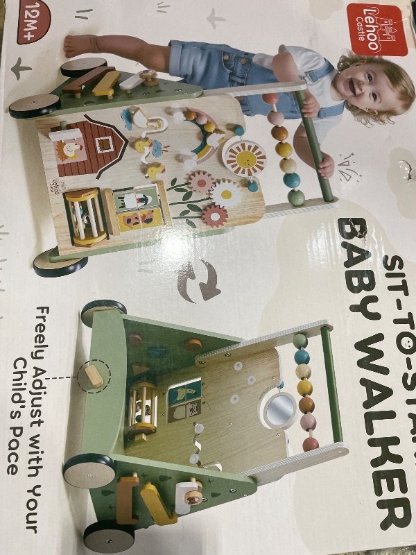 Photo 1 of ***MISSING PARTS***
Lehoo Castle Wooden Baby Walker, Adjustable Speed Montessori Walker with Activity Center for Boys Girls, Baby Push Walker Toys for 1 Year Old Learning to Walk