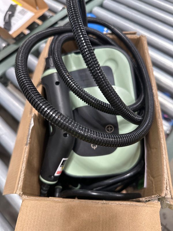 Photo 1 of **FOR PARTS ONLY**Steam Cleaner, Portable Steamer for Cleaning with 16pcs Accessories, 6-Level Adjustable, 15s Heat-Up, Handheld Steam Cleaner for Home for Tile, Grease, Dirt, Grout, Car Detailing, Green