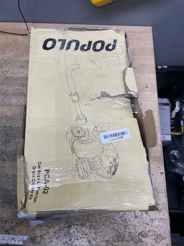 View 2 of **FOR PARTS ONLY**POPULO 20V Cordless Electric Drain Snake, 25Ft Replaceable Cable with 2.0Ah Battery, Extension Tube & Charger, Snake Drain Clog Remover Tool for Toilet, Floor Drain, Sink and Shower 3/4"-2" Pipe