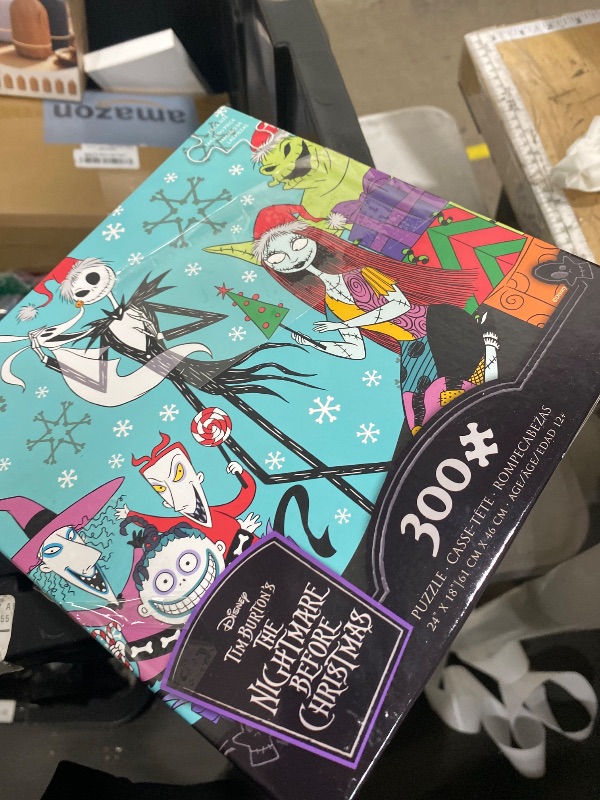 Photo 1 of **UNKNOWN IF ANY MISSING PIECES**Ceaco - Disney - Tim Burton's Nightmare Before Christmas - Christmas Party - 300 Oversized Piece Jigsaw Puzzle