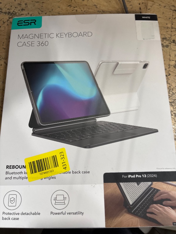 Photo 1 of [Upgraded] ESR iPad Pro 13 Inch Case with Keyboard (M5/M4, 2025/2024), iPad Pro 13 Keyboard Case with Magnetic Stand, Portrait/Raised Modes for iPad Pro 13, Removable, Rebound 360 Series,White