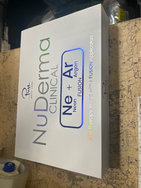 Photo 1 of ***MISSING ONE ACCESSORY *** Pure Daily Care NuDerma Clinical Portable Skin Therapy Wand, Machine with 6 Fusion Neon + Argon Wands – Anti Aging - Clarifying - Skin Tightening & Radiance - Wrinkle Reducing