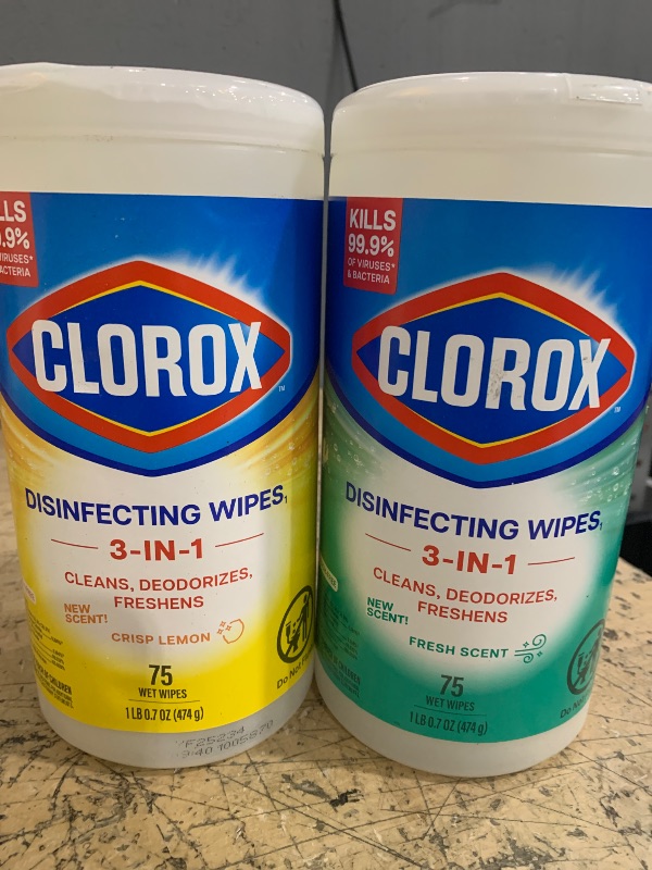 View 1 of (pack of 2) Clorox Disinfecting Wipes Disinfecting Fresh Scent Canister 75 Count